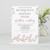 Rose Gold Foil Effet Mariage Invitations (Debout devant)