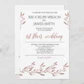 Rose Gold Foil Effet Mariage Invitations (Devant / Derrière)