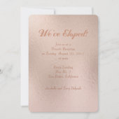 Rose Gold Foil-Effet Nous avons Eloped Faire-part (Devant)