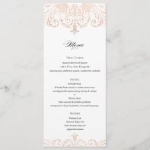 Rose Gold Foil (Faux) Mariage Menu Boho Chic