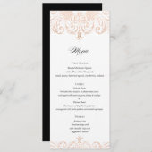 Rose Gold Foil (Faux) Mariage Menu Boho Chic (Devant / Derrière)