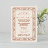 Rose Gold Foil Floral Filigree Mariage Invitation (Debout devant)