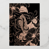 Rose Gold Foil Floral Koi Faire-part de mariage (Verso)