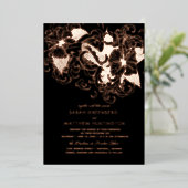 Rose Gold Foil Floral Koi Faire-part de mariage (Debout devant)