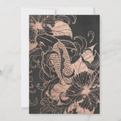 Rose Gold Foil Floral Koi Faire-part de mariage (Dos)