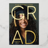 Rose Gold Foil High School GRAD Photo Faire-part (Recto)