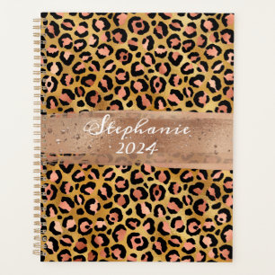 Rose Gold Foil Leopard Brush Stroke