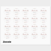 Rose Gold Foil Mariage Faveur Stickers Round Flora (Feuille)
