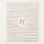 Rose Gold Foil Moderne Monogramme Nom Étudiant (Dos)