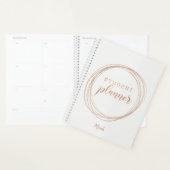 Rose Gold Foil Moderne Monogramme Nom Étudiant (Devant avec enveloppe)