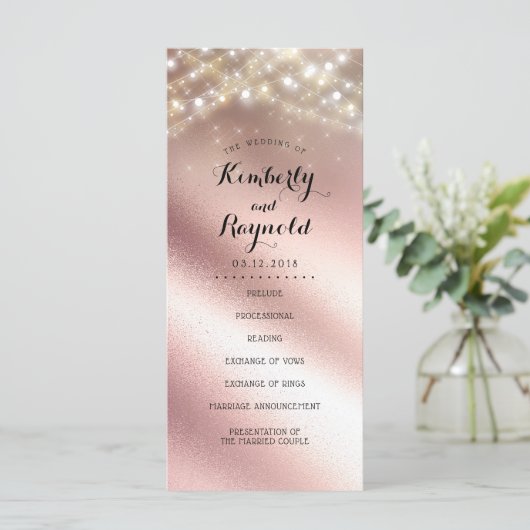 Rose Gold Foil Parties scintillant Programmes de m (Debout devant)