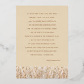 Rose Gold Foil photo carte funéraire avec poème (Verso)