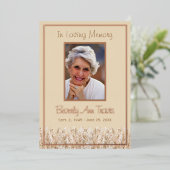 Rose Gold Foil photo carte funéraire avec poème (Debout devant)