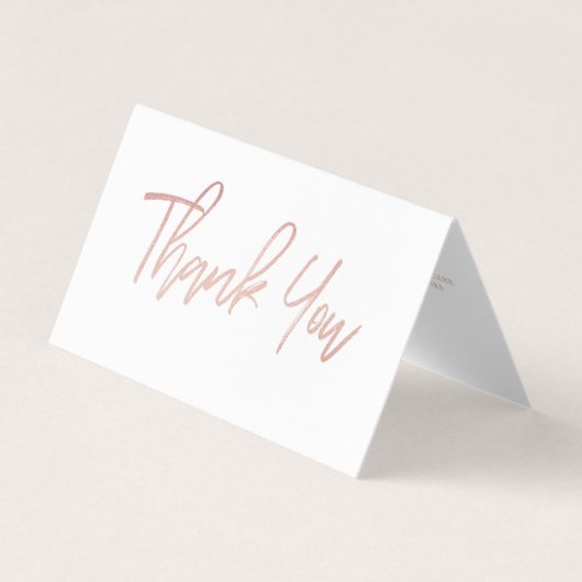 Rose Gold Foil Script Logo Carte de remerciements  (Devant)
