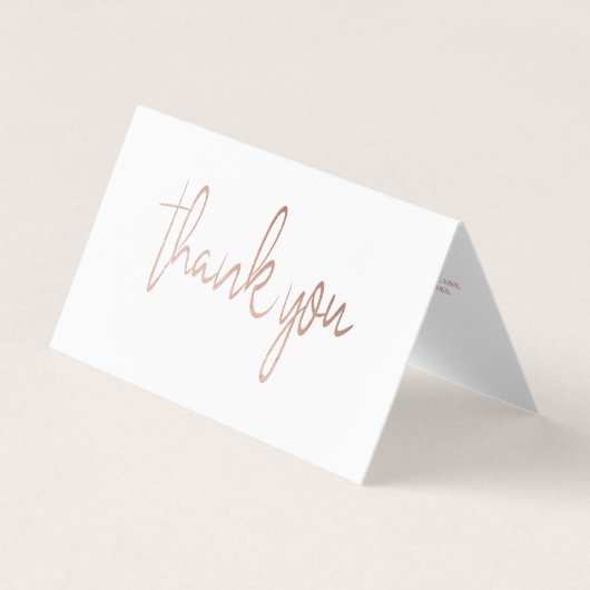 Rose Gold Foil Script Logo Carte de remerciements  (Devant)