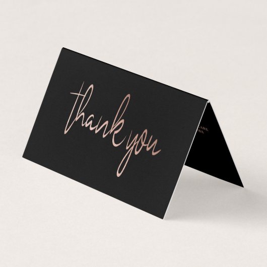Rose Gold Foil Script Logo Carte de remerciements  (Devant)