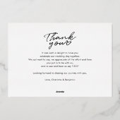 Rose Gold Foil Script Mariage photo Carte de remer (Verso)