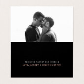 Rose Gold Foil Script Mariage photo Carte de remer (Intérieur déplié)