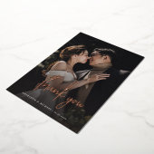 Rose Gold Foil Script Mariage photo Carte de remer (Rotation)