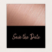 Rose Gold Foil & Script Photo Enregistrer La Carte (Extérieur déplié)