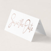 Rose Gold Foil Script Photo Enregistrer La Carte D (Devant)