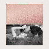 Rose Gold Foil Script Photo Modifier La Carte Date (Intérieur déplié)