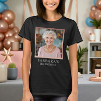 Rose Gold Foil T-shirt 80 ans Photo Noir