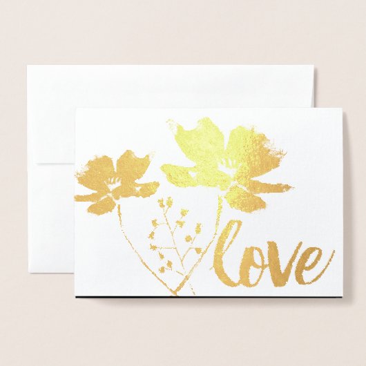 Rose Gold Foil Typographie Mariage Invitations (Devant avec enveloppe)