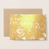 Rose Gold Foil Typographie Mariage Invitations (Devant avec enveloppe)
