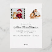 Rose Gold Funny Vacances bébé Faire-part de naissa (Verso)