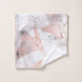 Rose Gold Géométrique Marbre Tendance (Gant de toilette)