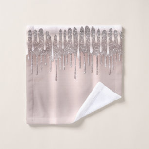 Rose Gold Glacé Diamant Paillettes Dégoulinant