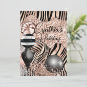 Rose Gold Glam Animal Holiday Invitation (Debout devant)