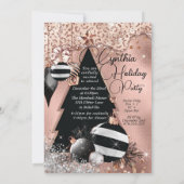 Rose Gold Glam Animal Holiday Invitation (Dos)