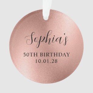 Rose Gold Glam Folie 50e Verjaardag Foto Ornament