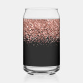 Rose Gold Glam Pailleté sur Noir (Verso)