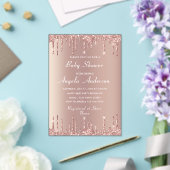 Rose Gold Glitter Acrylic Baby Shower Invitation (Insitu (Mariage))