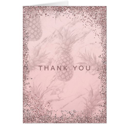 Rose Gold Glitter Ananas Merci (Devant)