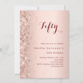 Rose gold glitter birthday kaart (Voorkant)