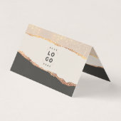 Rose Gold Glitter & Black Modern Gift Certificate Kaart (Achterkant)