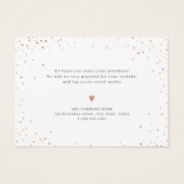 Rose gold glitter business logo thank you insert (Dos)