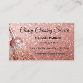 Rose Gold Glitter Classy Cleaning Services Visitekaartje (Voorkant)