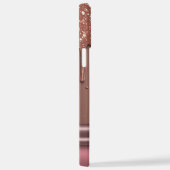 Rose Gold Glitter Drip Custom Name Monogram iPhone Hoesje (Rechterkant)