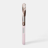 Rose Gold Glitter Drip – Glam Metallic iPhone 16 Hoesje (Rechterkant)