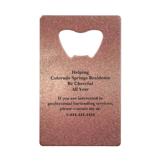 Rose Gold Glitter Event Bartender QR Code (Dos)