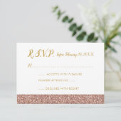 Rose Gold Glitter & Gold RSVP 3,5x5 A1 (Debout devant)