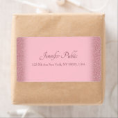 Rose Gold Glitter Handwriting Script Template Chic Etiket (Insitu)