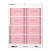 Rose Gold Glitter Handwriting Script Template Chic Etiket (Full Sheet)