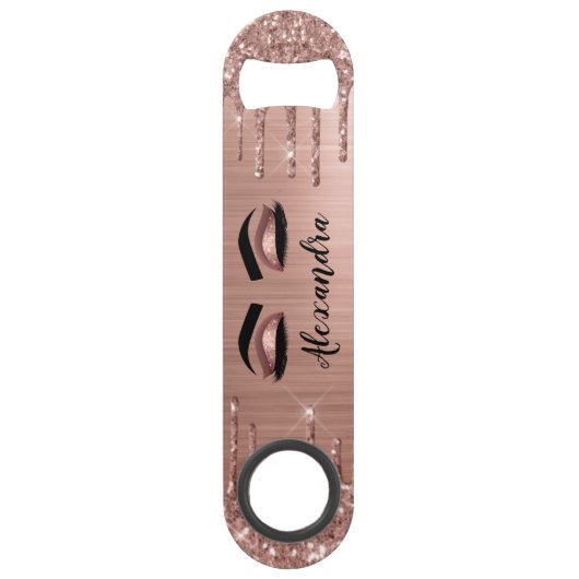 Rose Gold Glitter Sparkle Eyelashes Monogram (Devant)