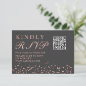 Rose Gold GlitterSurprise Anniversaire Carte Rsvp (Debout devant)
